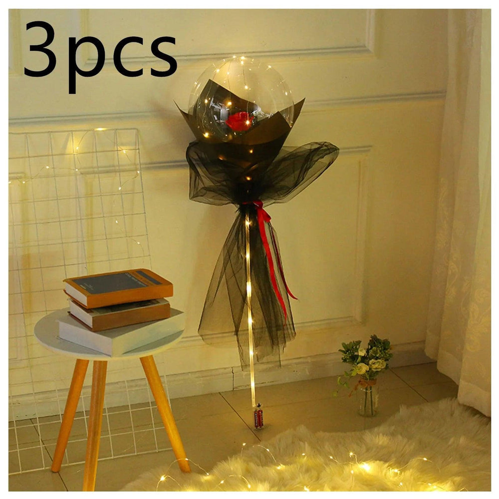 LED Luminous Balloon Rose Bouquet Transparent Bobo Ball Rose EX-STOCK Canada