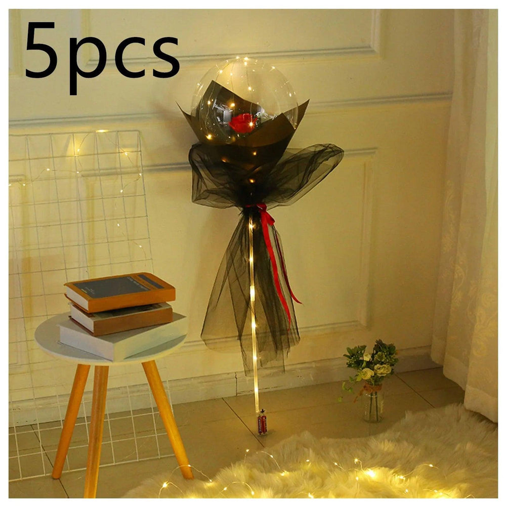 LED Luminous Balloon Rose Bouquet Transparent Bobo Ball Rose EX-STOCK Canada
