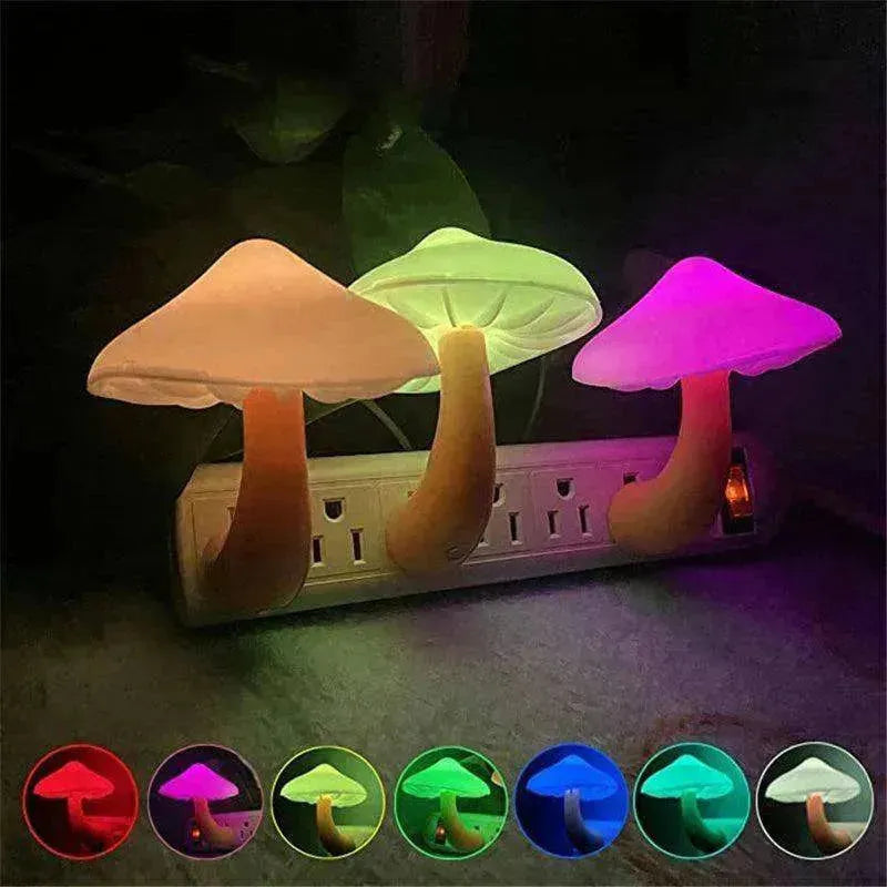 Lampe de nuit murale LED en forme de champignon Prise EU US - EX-STOCK Canada