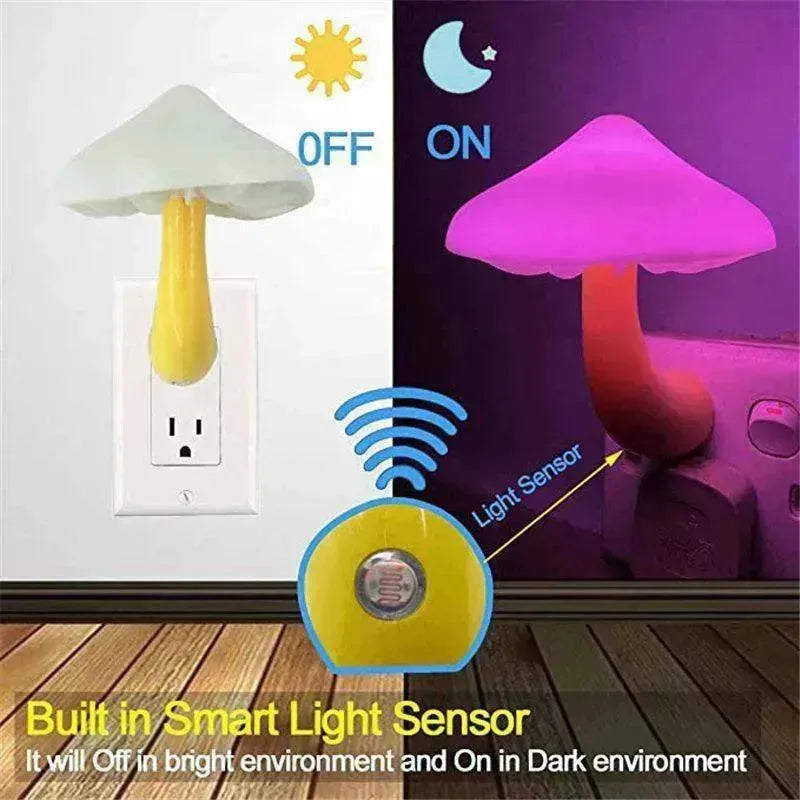 Lámpara de pared nocturna LED en forma de seta Enchufe UE/US - EX-STOCK CANADA