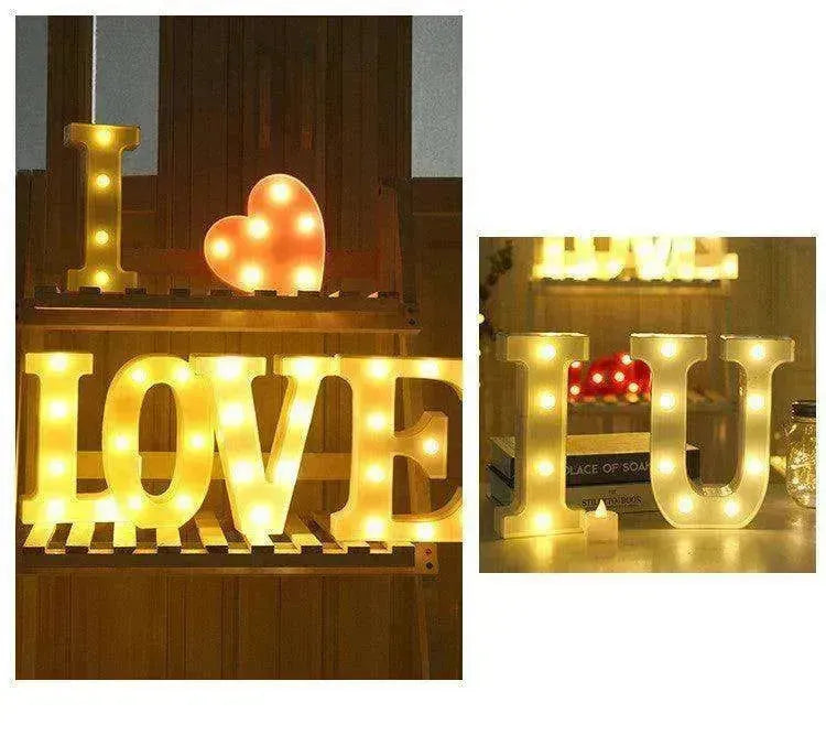 LED Night Light A-Z 0-9 Battery Lamp Wedding Party Decor - EX-STOCK CANADA