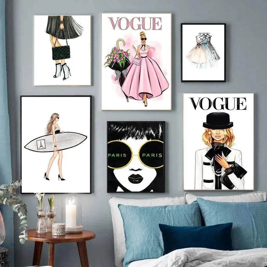 Damentasche Blumen Leinwand Wand Wohnzimmer - EX-STOCK Canada