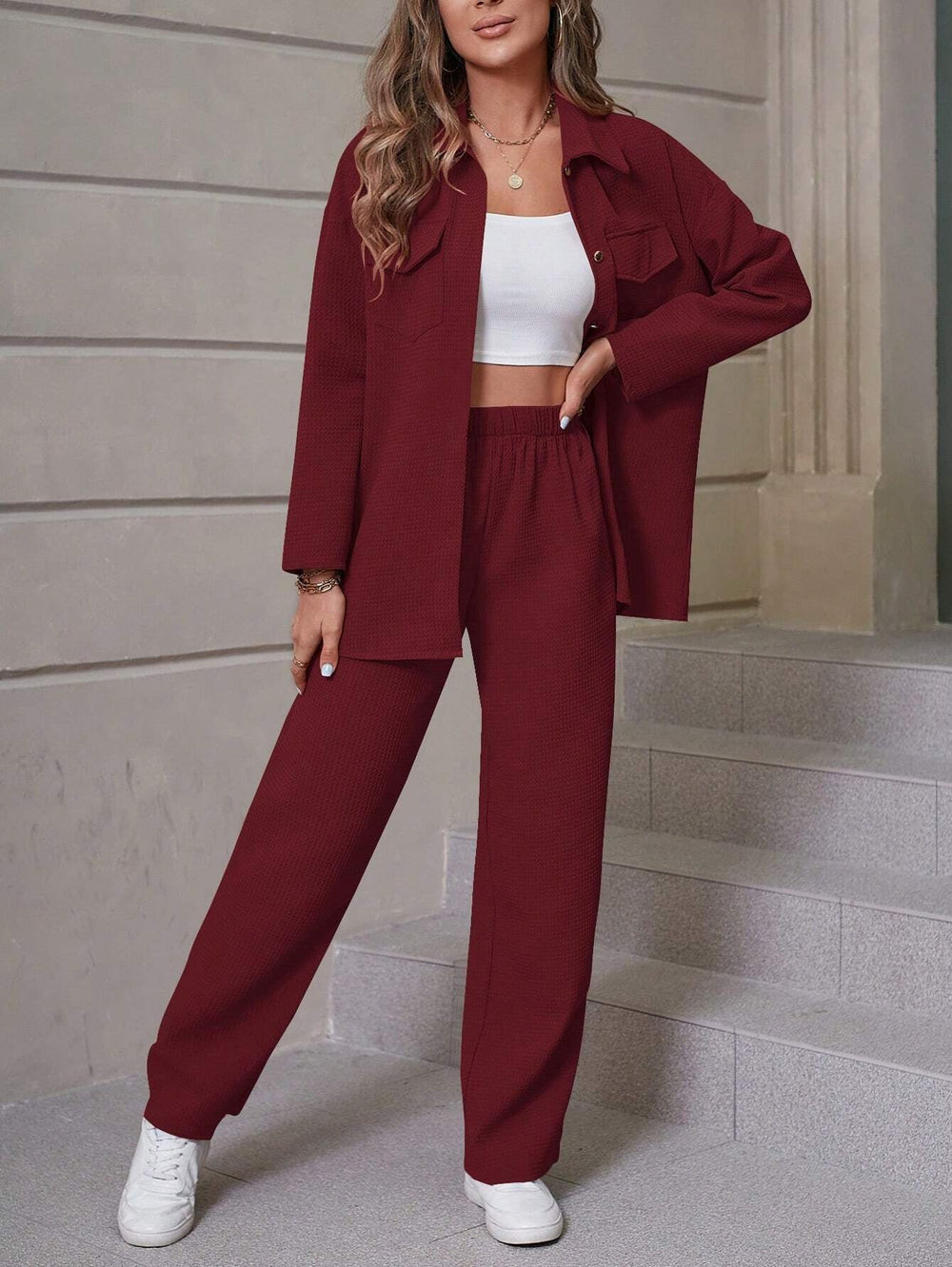 Lapel Cardigan Casual Suit Women EX-STOCK Canada