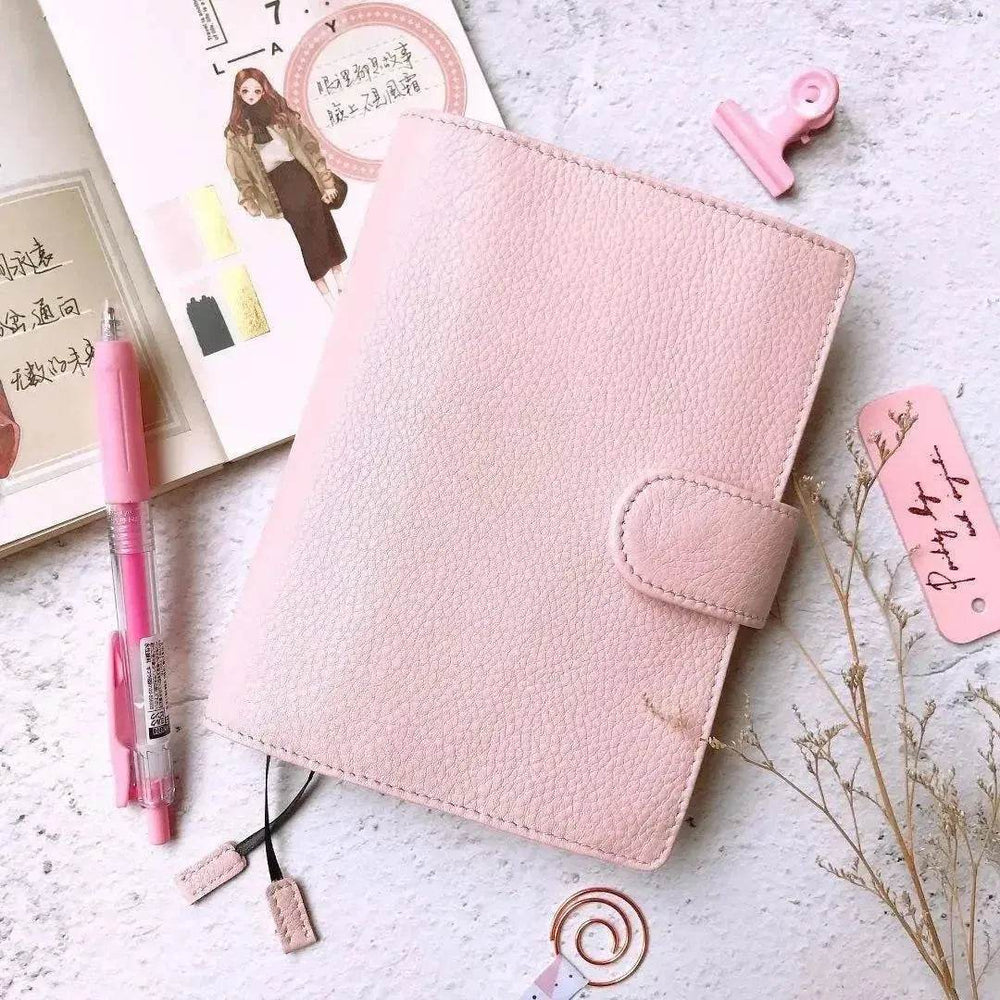 Cuaderno de Cuero Patrón de Lichi Capa Superior de Piel de Vaca Diario de Hojas Sueltas A6 - EX-STOCK Canada