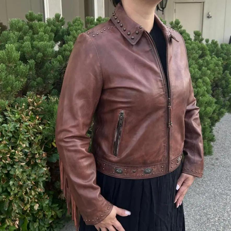 Leder-Westernjacke mit FransenEX-STOCK Canada