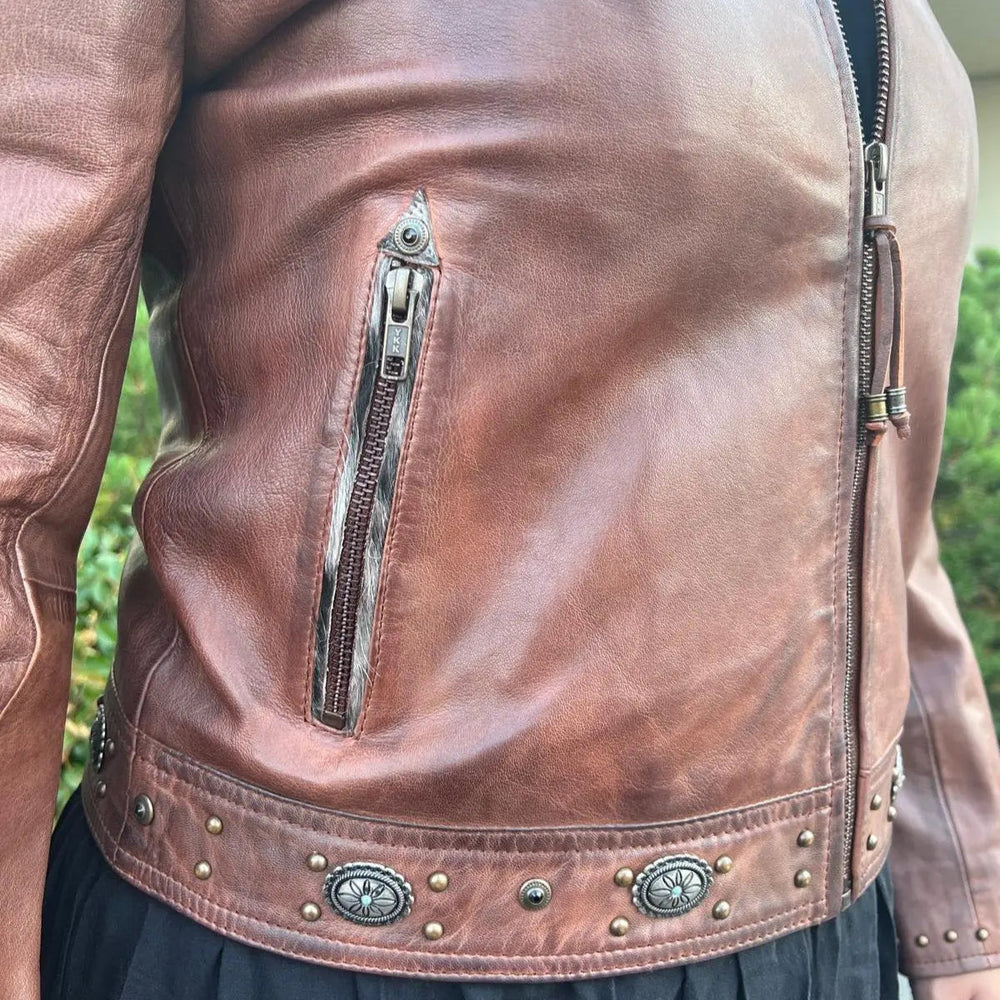 Leather Western Jacket with Fringe EX-STOCK Canada