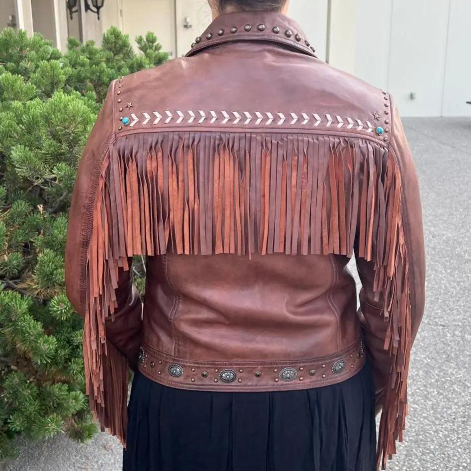 Leder-Westernjacke mit FransenEX-STOCK Canada