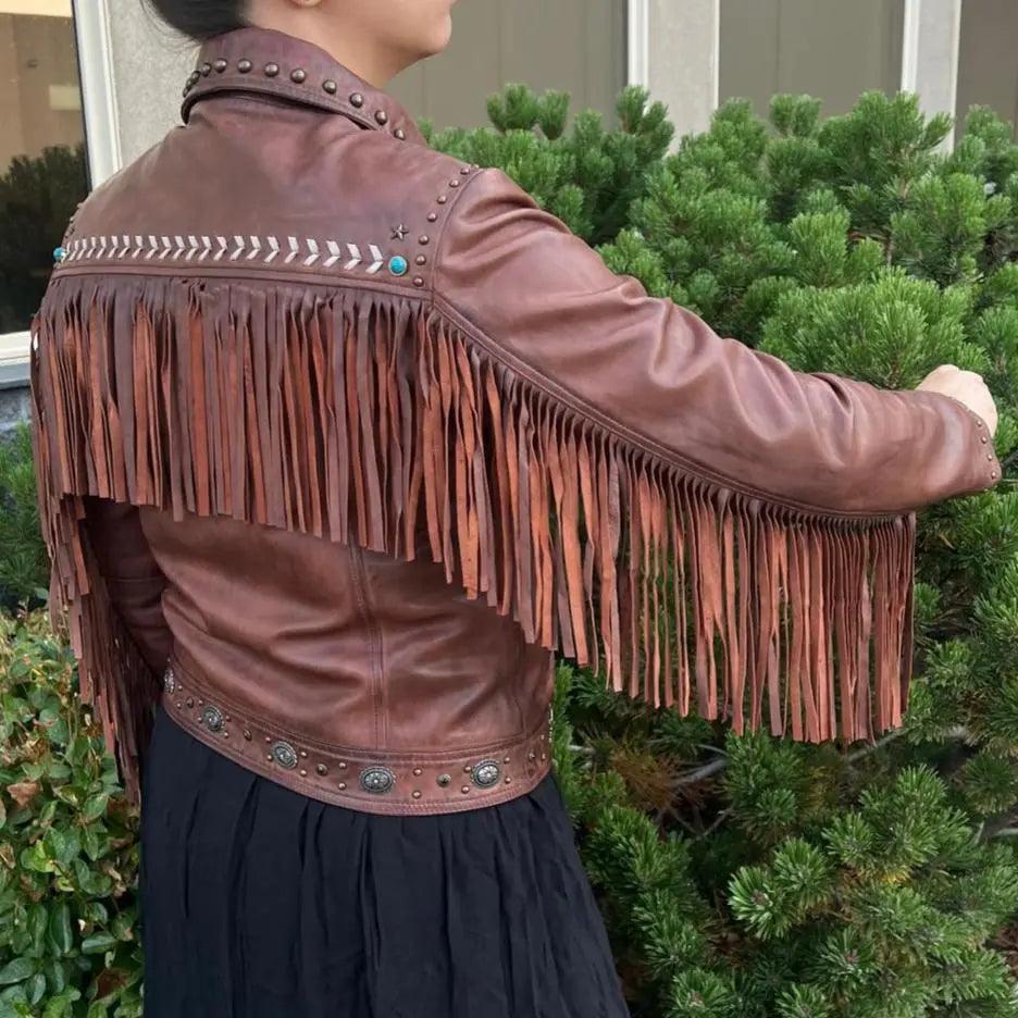 Leder-Westernjacke mit FransenEX-STOCK Canada