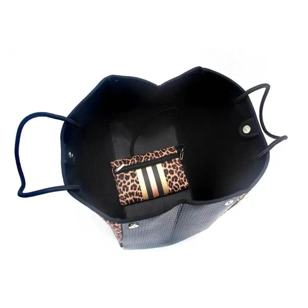 Leopardenmuster Aufgedruckte Schwarze Tragbare Strandtasche Freizeit Reise - EX-STOCK Canada
