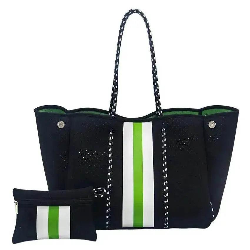 Leopardenmuster Aufgedruckte Schwarze Tragbare Strandtasche Freizeit Reise - EX-STOCK Canada