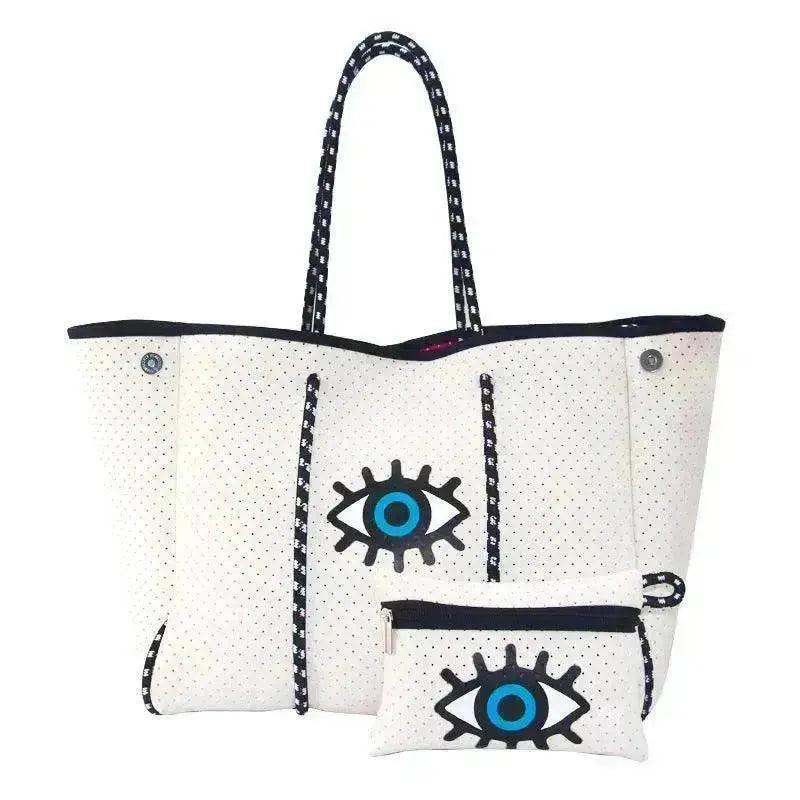 Leopardenmuster Aufgedruckte Schwarze Tragbare Strandtasche Freizeit Reise - EX-STOCK Canada