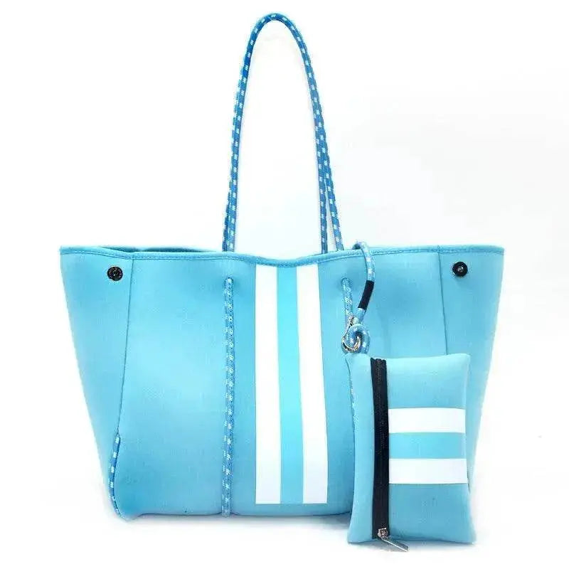 Leopard Print Printed Black Portable Beach Bag Leisure Travel - EX-STOCK Canada