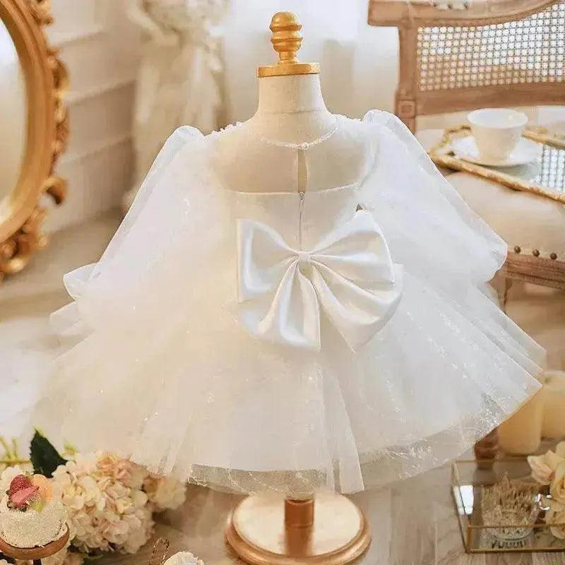 Robe de princesse pour enfants à manches longues avec broderie de perles faite à la main - EX-STOCK Canada