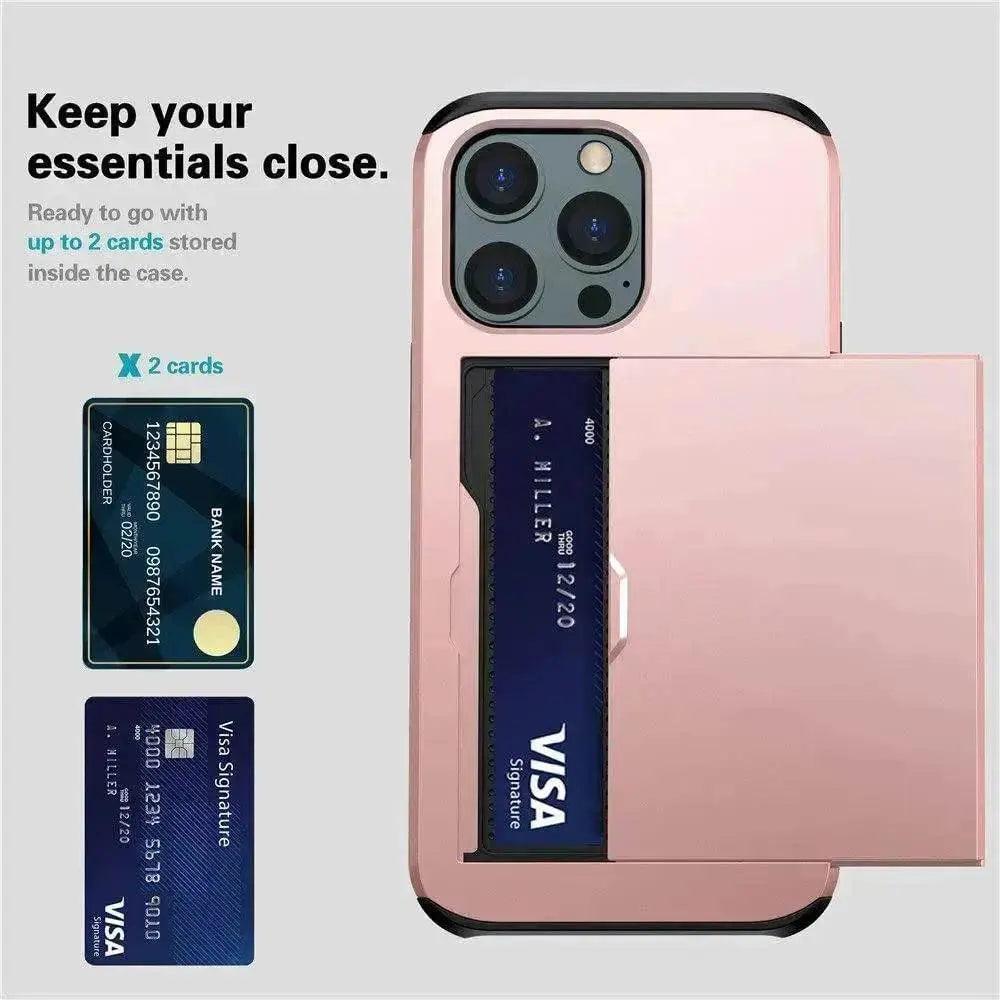 Luxury Slide Iphone case wallet Apple Phone case card holder - EX-STOCK Canada
