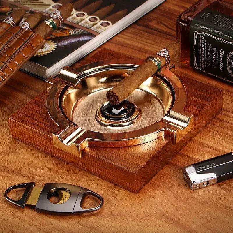 Posacenere di Lusso per Sigari in Legno e Acciaio Inox - EX-STOCK Canada