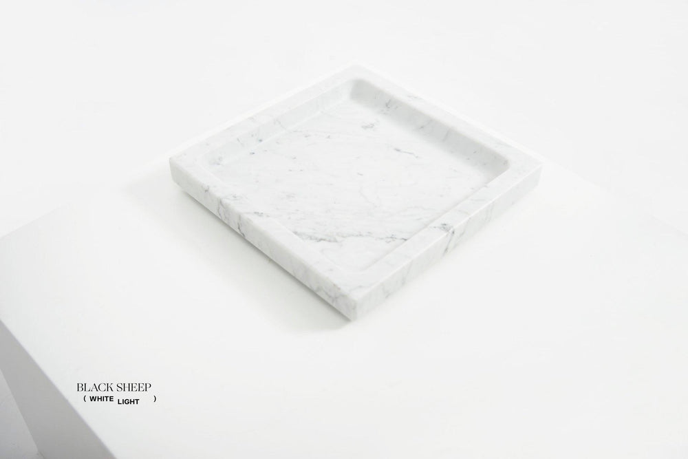 Plateau carré en marbre Bianco CarraraEX-STOCK Canada