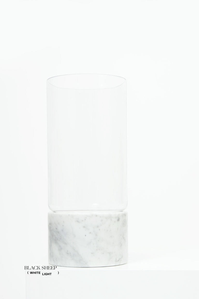 Bianco Carrara Marble and Glass Vase and Hurricane EX-STOCK Canada