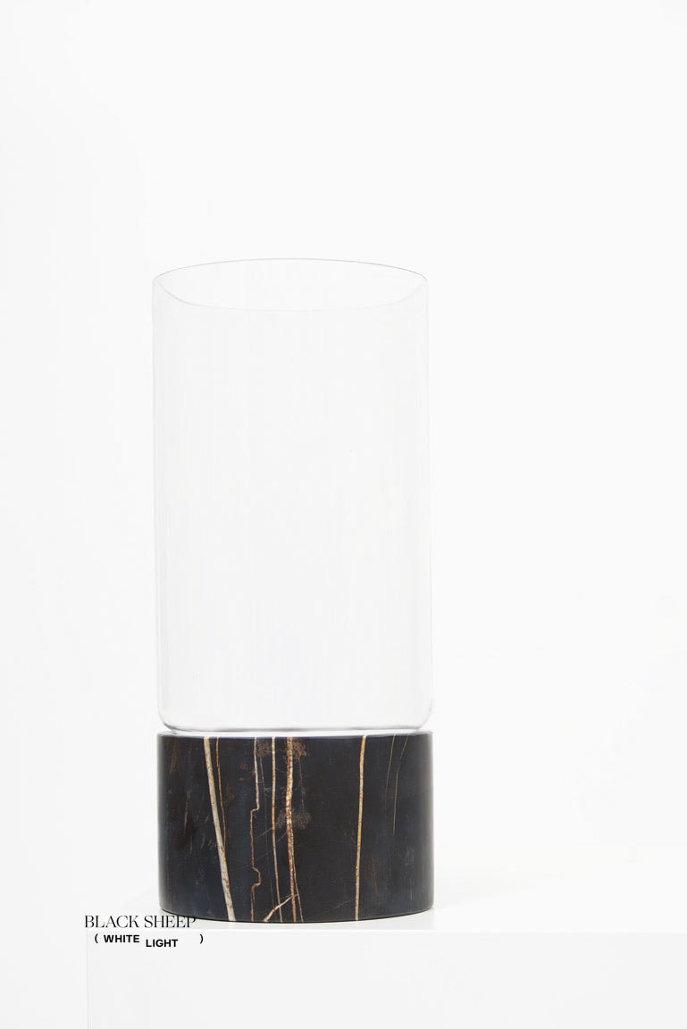 Lauren Black Marble and Glass Vase and Hurricane EX-STOCK Canada