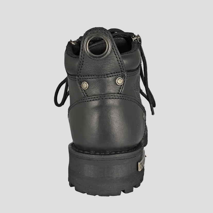 Bottes de moto pour hommes Milwaukee Leather à double fermeture éclair et lacets de 6 pouces