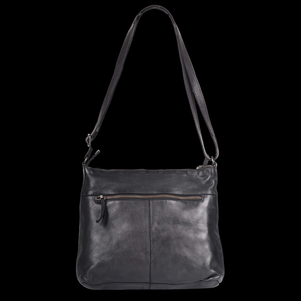 Borsa a tracolla in pelle MET con doppie tasche con cerniera
