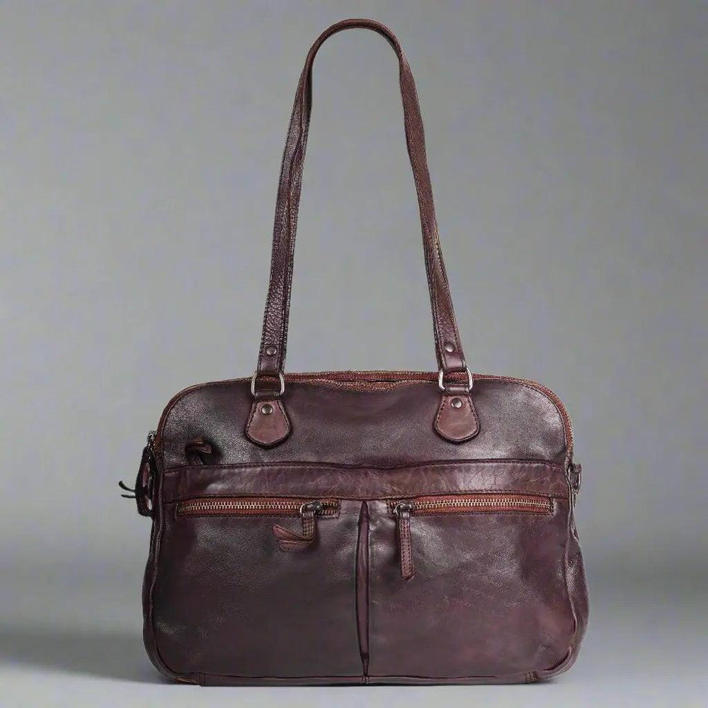 MET Lederhandtasche mit zwei Griffen und vorderen ReißverschlusstaschenEX-STOCK Canada