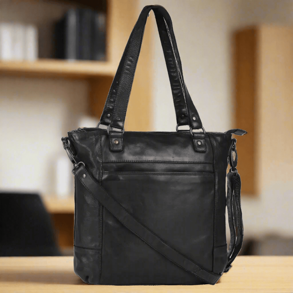 Borsa a sacco in pelle con due manici MET