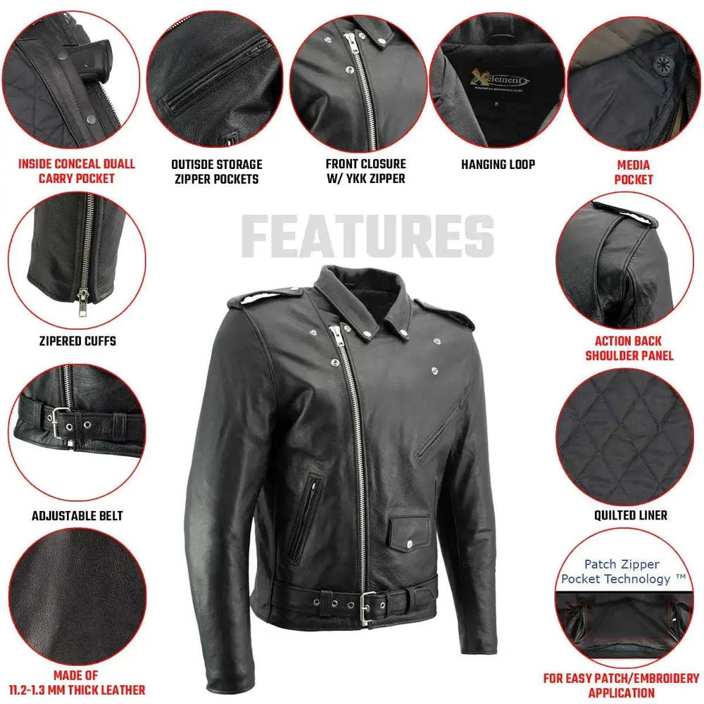 X Element Herren Leder MotorradjackeEX-STOCK Canada