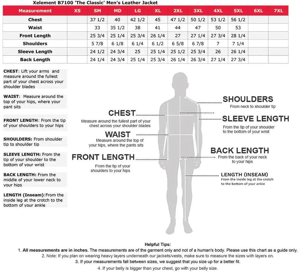 X Element Herren Leder Motorradjacke