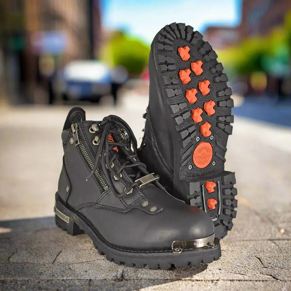 Milwaukee Leather Women's 6" Double Zip Motorcycle Boots EX-STOCK Canada