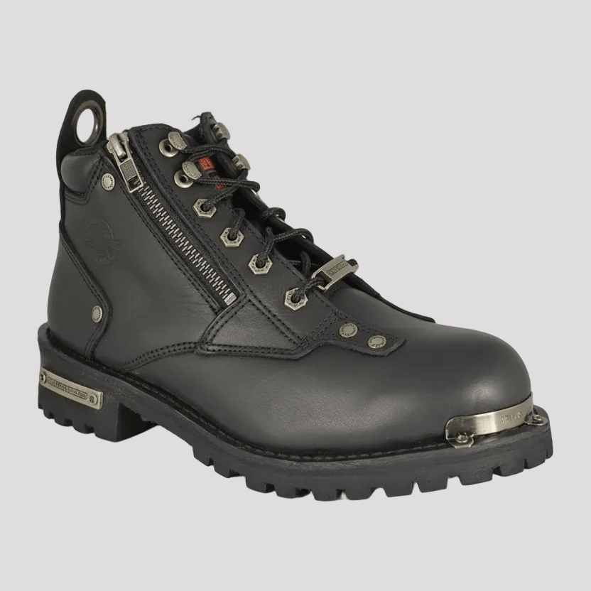 Bottes de moto pour femmes Milwaukee Leather à double fermeture éclair de 6 pouces