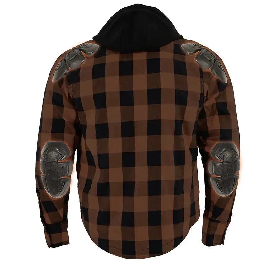 Camicia da Biker in Flanella Arancione e Nera per Uomo Milwaukee Leather con Fodera RinforzataEX-STOCK Canada