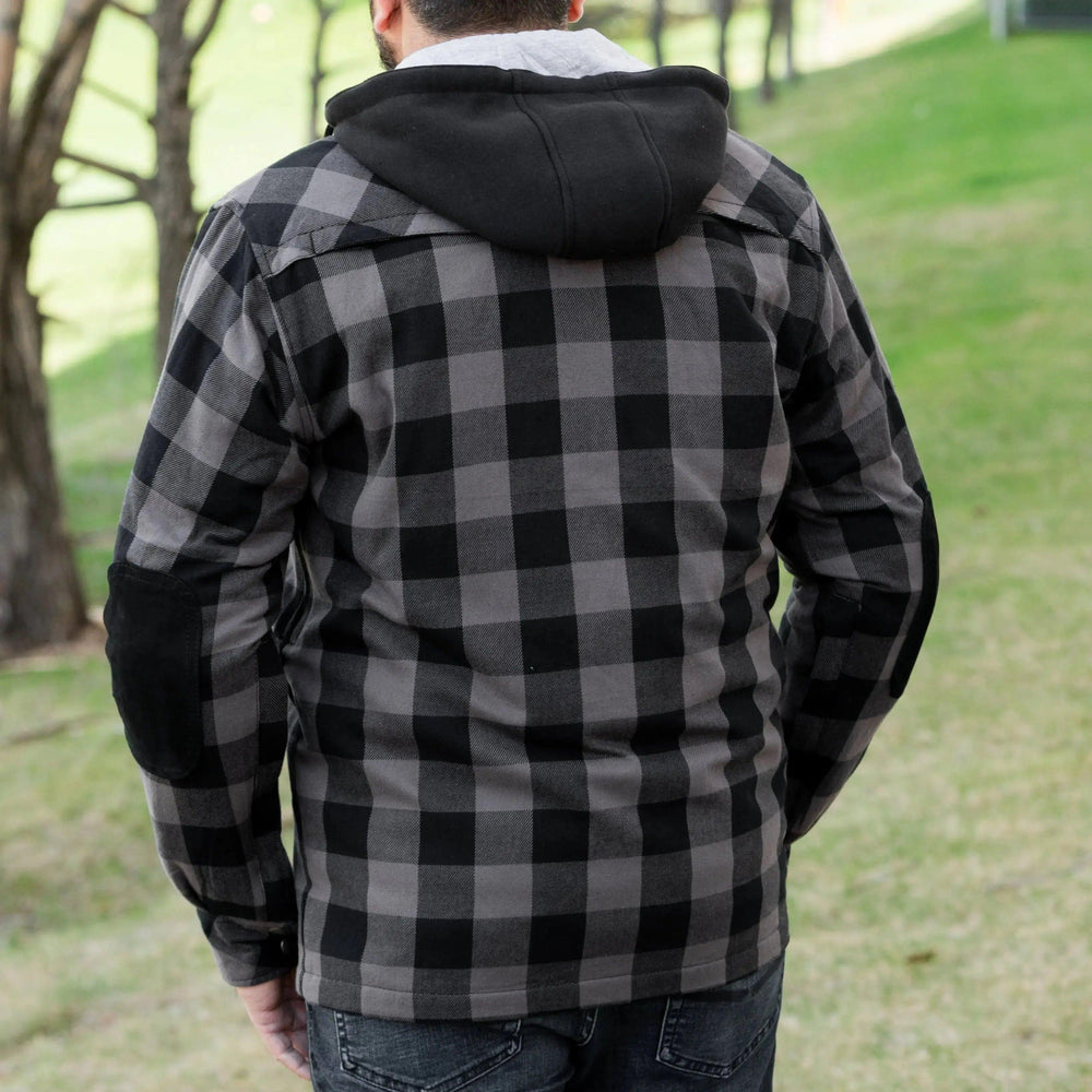 Men's Armored Flannel Biker Shirt with Extra Protection EX-STOCK Canada