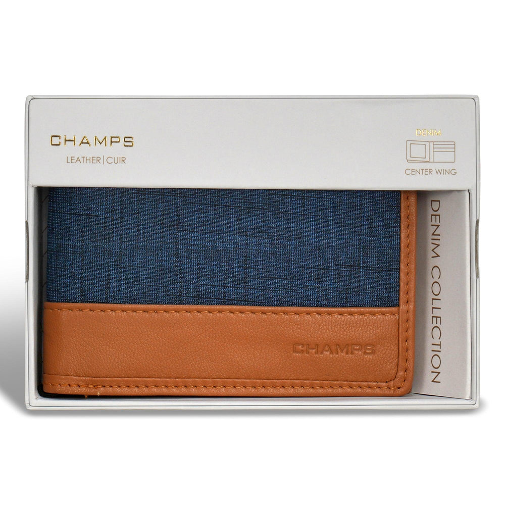 Denim- / Leder-Center-Flügel-GeldbörseEX-STOCK Canada