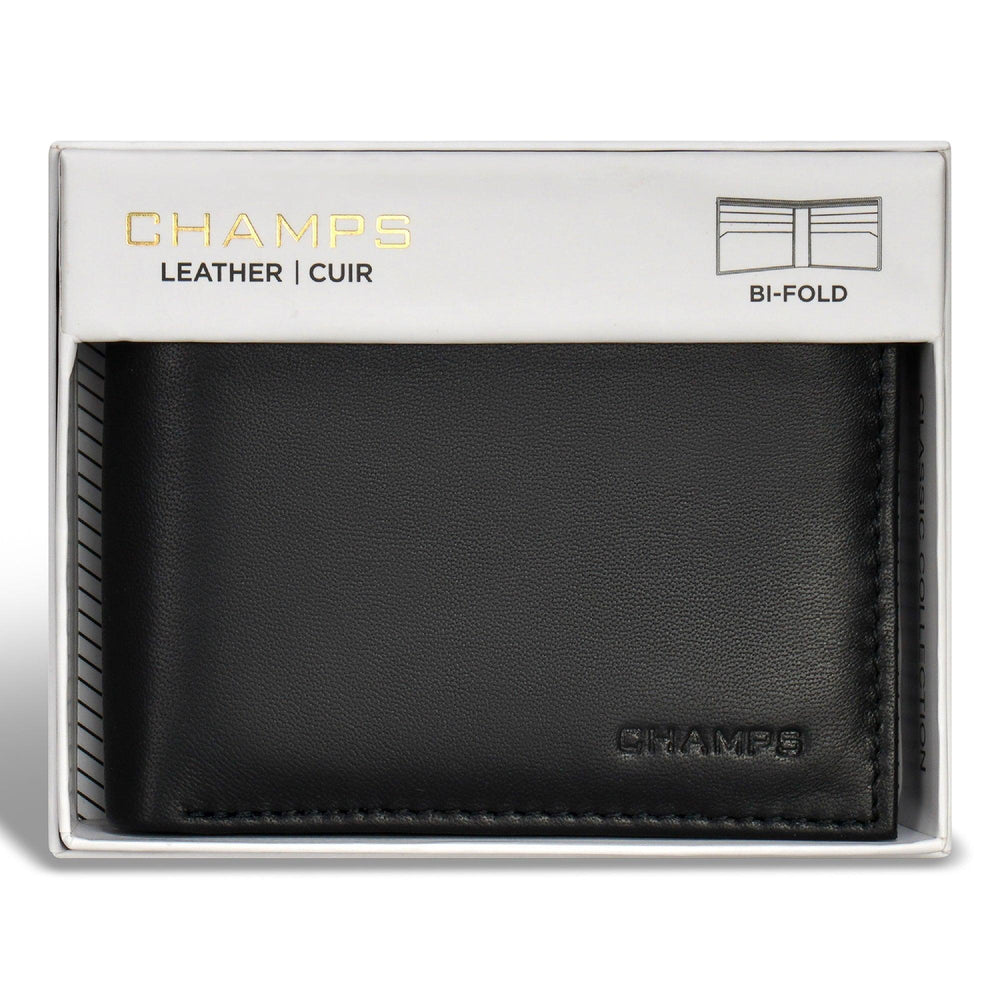Cartera clásica de cuero con doble pliegueEX-STOCK Canada