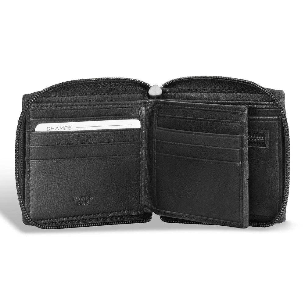Portefeuille classique en cuir avec fermeture éclair tout autourEX-STOCK Canada