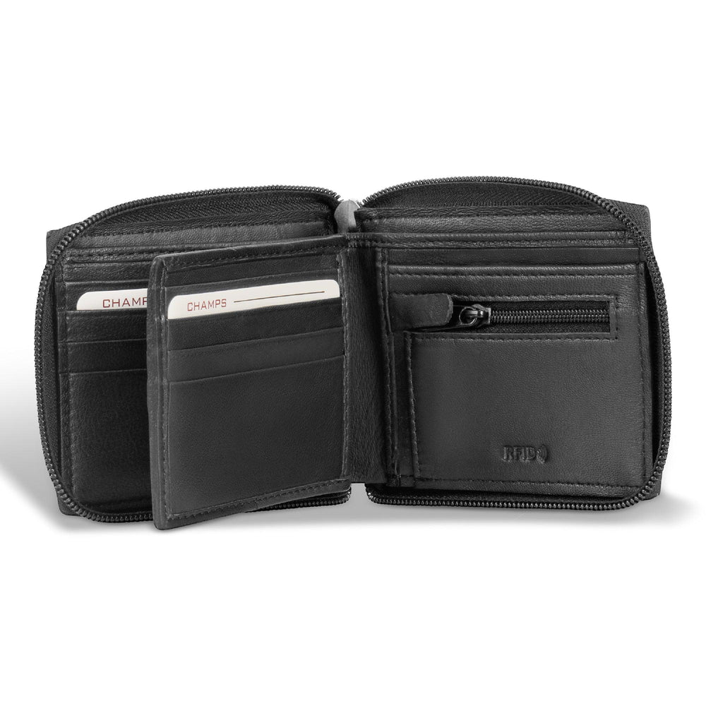 Portefeuille classique en cuir avec fermeture éclair tout autourEX-STOCK Canada