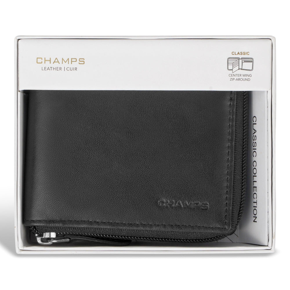 Portefeuille classique en cuir avec fermeture éclair tout autourEX-STOCK Canada