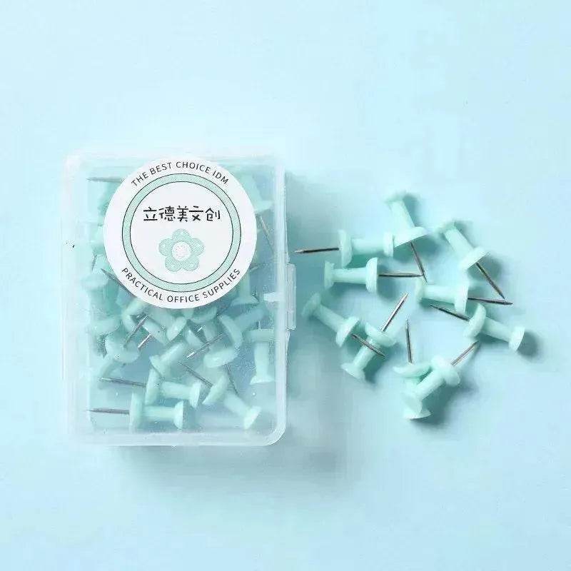 Spilla con Testa a Colori Macaron in Scatola, Semplice e Creativa, di Grande e Piccola Dimensione, Spilla in Plastica, Materiale da Ufficio - EX-STOCK Canada