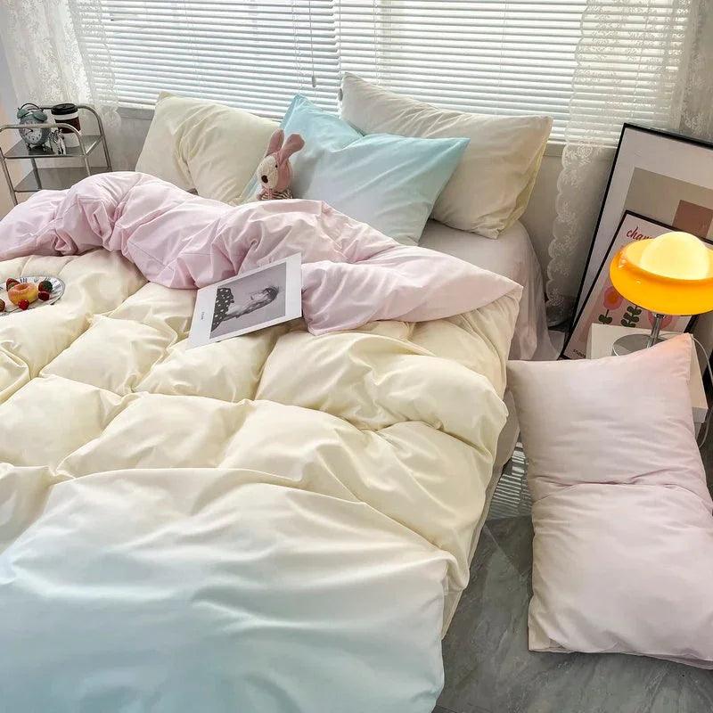Macaron Washed Cotton Brushed Gradient Duvet Cover EX-STOCK Canada