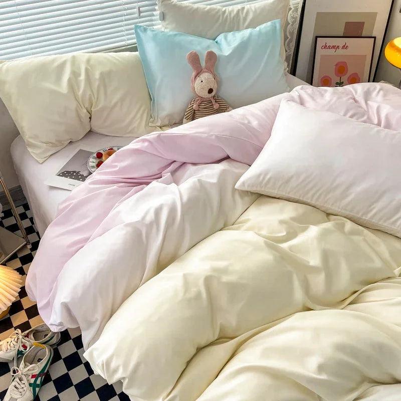 Macaron Washed Cotton Brushed Gradient Duvet Cover EX-STOCK Canada