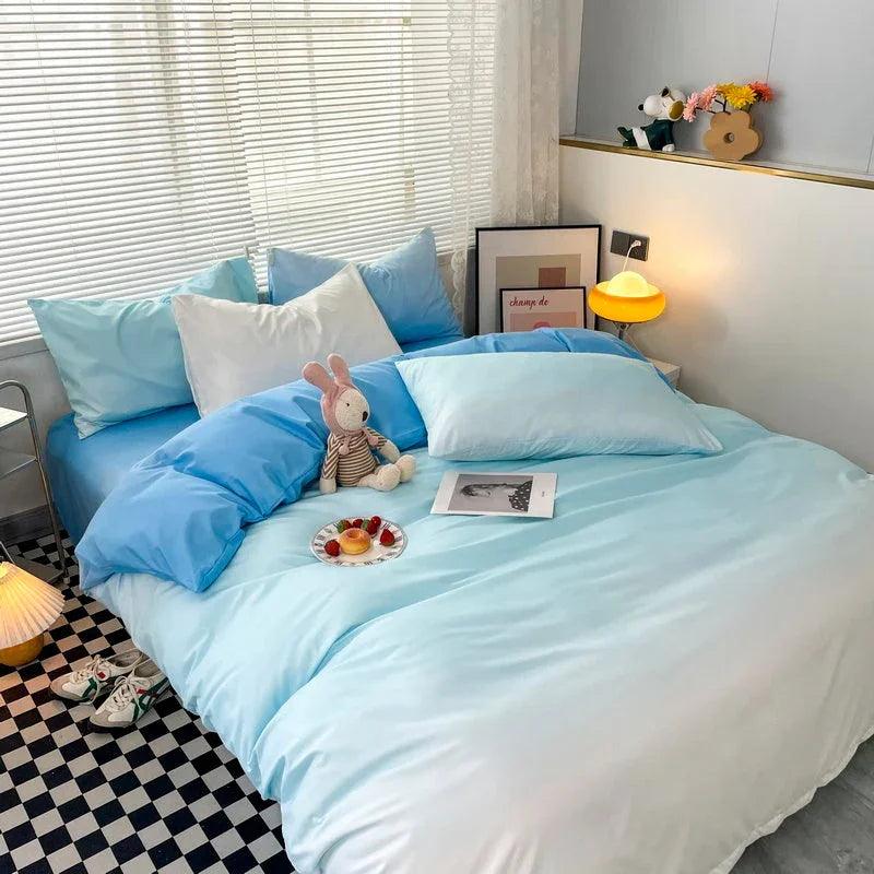 Macaron Washed Cotton Brushed Gradient Duvet Cover EX-STOCK Canada