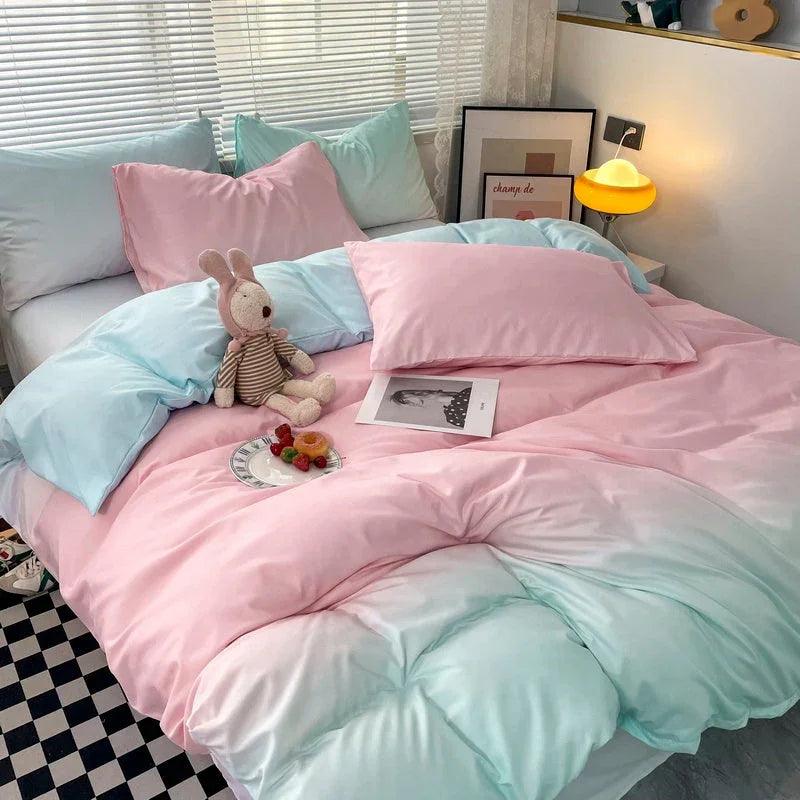 Macaron Washed Cotton Brushed Gradient Duvet Cover EX-STOCK Canada