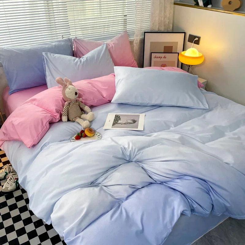 Macaron Washed Cotton Brushed Gradient Duvet Cover EX-STOCK Canada