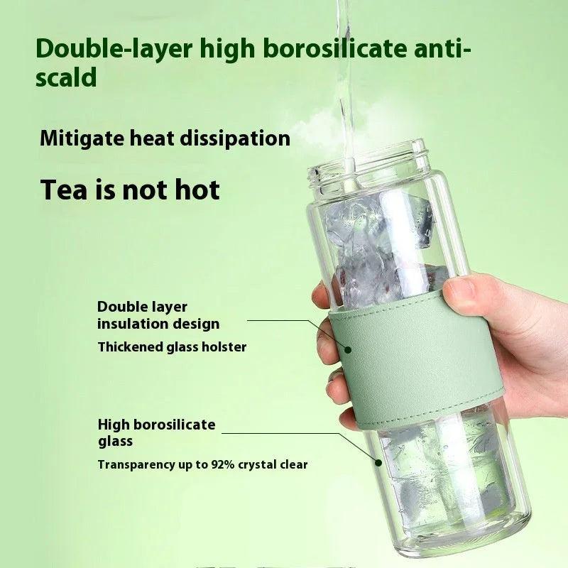 Magnetic Bomb Tea Cup Double Layer Glass Cup Upscale Portable One-click Ejection EX-STOCK Canada
