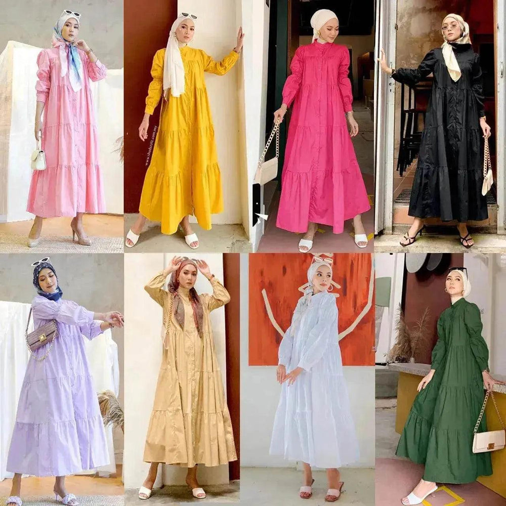 Robe en coton malais-indonésien avec patchwork arabe - EX-STOCK Canada