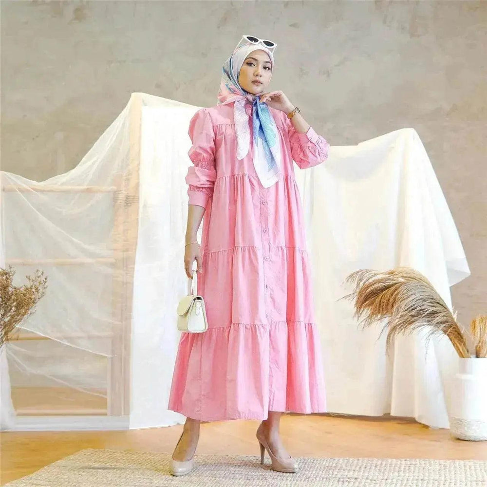 Robe en coton malais-indonésien avec patchwork arabe - EX-STOCK Canada