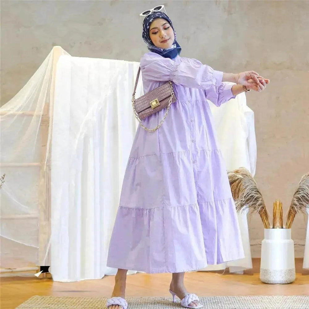 Robe en coton malais-indonésien avec patchwork arabe - EX-STOCK Canada