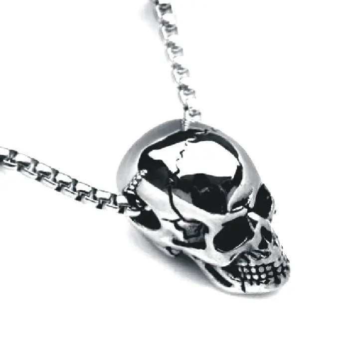 Male titanium steel skull necklace - EX-STOCK Canada