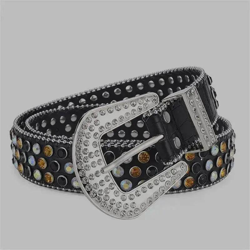 Homme Femme Ceinture en Alliage Punk Rock Clous Strass - EX-STOCK Canada