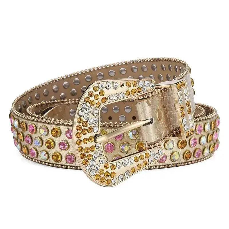 Herren Damen Legierung Gürtel Punk Rock Niete Strass - EX-STOCK Canada